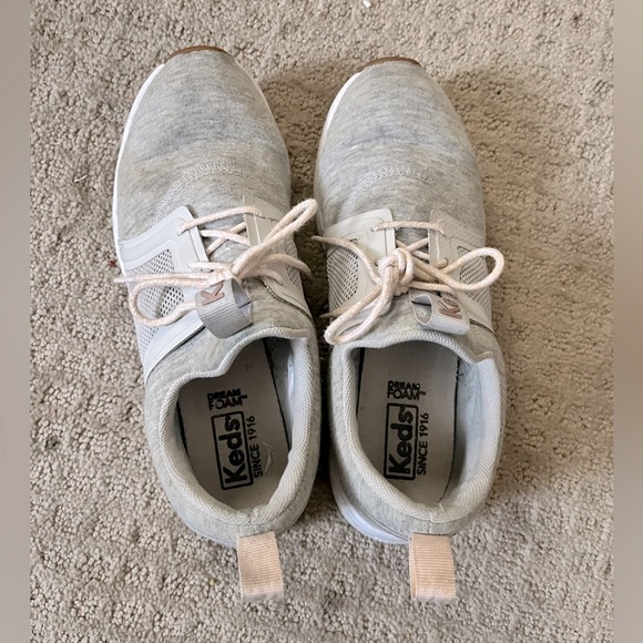 KEDS Grey Cloth Sneakers Girls Size 2.5 kids GUC cute comfy - Picture 3 of 6